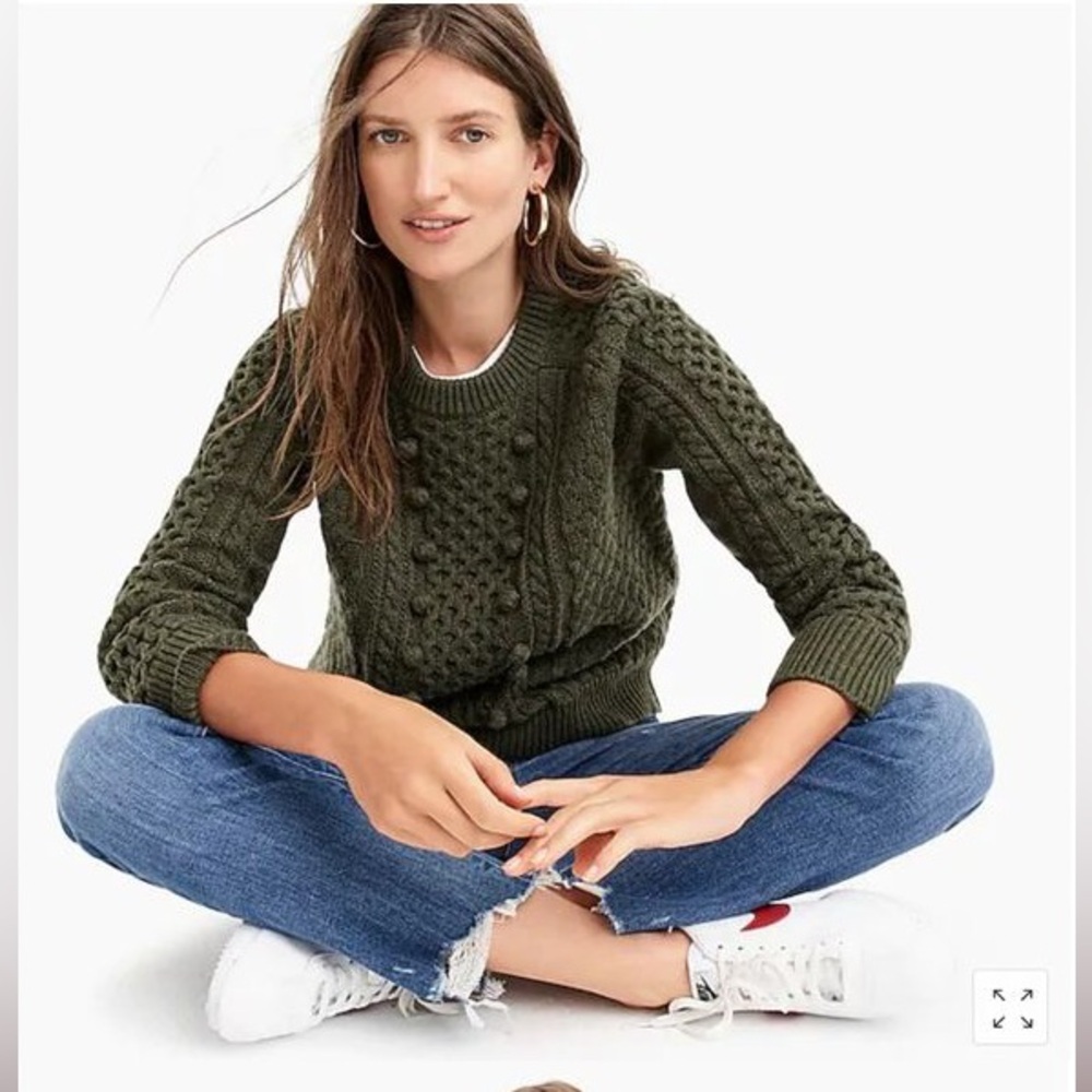 NWOT Madewell Popcorn cable-knit sweater - XL - Olive Green